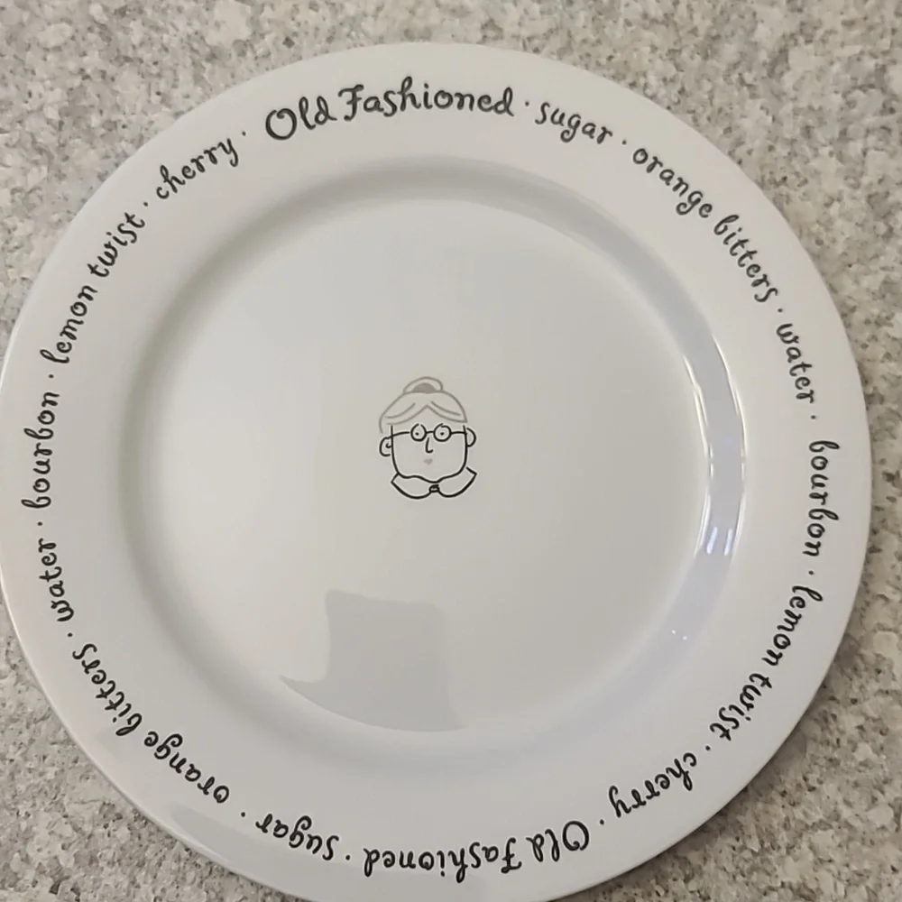Pottery Barn Cocktail Recipe Plate Set of 4